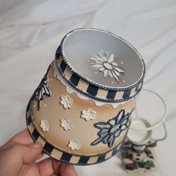 Home Interiors Snowman Metal Tea Light Lamp Holiday Winter Decor - Picture 6 of 12